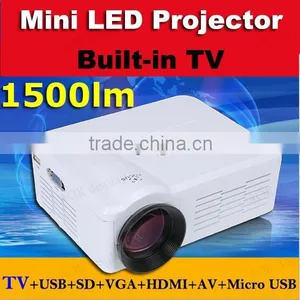 Mini Micro Projector Home Cinema With LED,1500 Lumens, Pocket Size,HDMI,USB,IR,SD,TV,Mini-VGA, 30,000 Hour LED Life,Media Player thumbnail-1