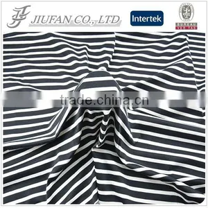 Jiufan Textile Stripe Printed Spun Polyester Spandex Single Jersey Knit Ponte Roma Fabric thumbnail-1