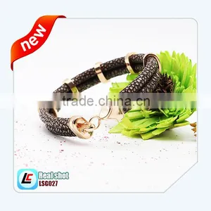 Black Stingray Leather Bracelet Italian Leather Bracelets Truth Fish Leather Bracelet thumbnail-4