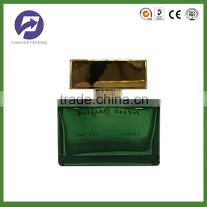 110ml Green Painting Rectangle Perfume Glass Bottle for Man thumbnail-1