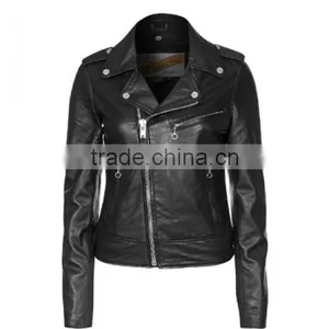 Pakistan Ladies Leather Jacket Price , Ladies Leather Jacket in Sialkot , Cheap Faux Leather Jacket for Women thumbnail-4