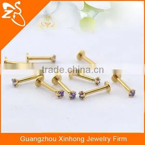 Double Jeweled Cross Labret Piercing Body Jewelry thumbnail-2