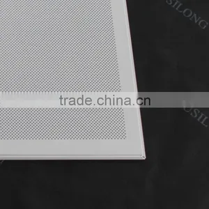 Decorative 1.8mm Perforated Suspended Aluminum Sheet T Bar Metal Ceiling for Building Office 618x618mm thumbnail-5