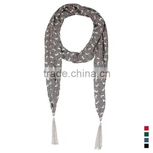 2015 Preppy Style Presentative Leaves Printing Fashion Chiffon Scarf thumbnail-1