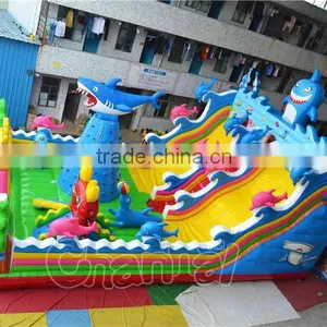 Giant Funny Inflatable Shark Fun City, Seaworld Inflatable Fun City Park for Kids thumbnail-1