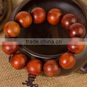 Men's Nice Round Natural Cat's Eye Red Antifatigue Sandalwood Beads Bracelet thumbnail-1