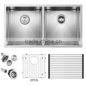 Unique Design Stainless Steel Sink For Sale Handmade Double Bowl Under Counter Sinks Kitchen Sinks-- 8644 thumbnail-2