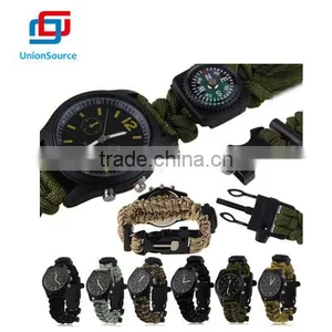 Paracord Bracelet,with Watch Compass and Fire Stone,buckle With Flint and Whistle thumbnail-5