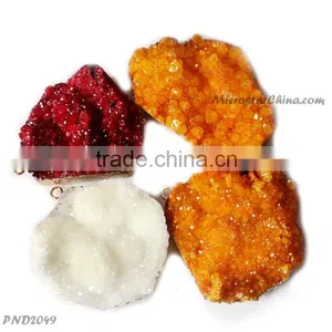 Nature Drusy Rock Crystal Stone Pendant thumbnail-1
