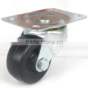 Black Swivel Hard Rubber Caster thumbnail-1
