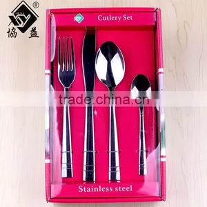 High Quality 24PCS Nice Gift Box Stainless Steel Plastic Handle Cutlery Set For Promotional Gift and Christmas Gift thumbnail-1