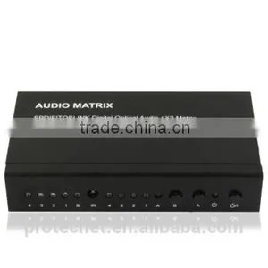 Professional Audio Video 4X2 IR Control SPDIF/TOSLINK Digital Otical Audio Matrix for Conference System thumbnail-1