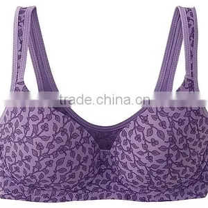 Hot Sell Ladies Underwear Flower Microfiber Soft Comfortable Supported Sport Bra thumbnail-2
