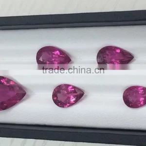 Natural Pear Cut Faceted Loose Gemstone Rubellite thumbnail-3