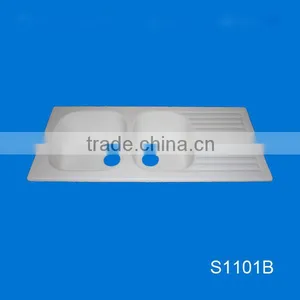 Hot Sales Artificial Stone Kitchen Sinks, Acrylic Solid Surface Kitchen Sink, ,double Bowl Kitchen Sink thumbnail-4