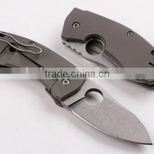 OEM D2 Blade Material Pocket Knife With Titanium Alloy Handle thumbnail-2