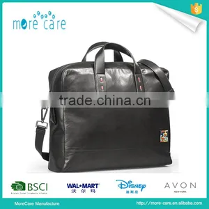 Fashionable Custom Black Leather Travel Bag thumbnail-1