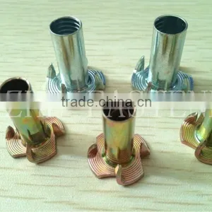 Furniture Tee Nuts With Four Prongs Half Tooth thumbnail-1
