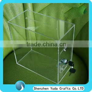 Lockable Clear Suggestion Box, Acrylic Ballot Box, Plexiglass Standing Donation Box thumbnail-1