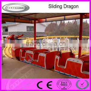 Funfair Kids and Adults Outdoor Amusement Park Rides Dragon Sliding Roller Coaster for Sale thumbnail-5