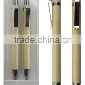 Wooden Ball Pen, Wooden Mechanical Pencil, Wooden Twin Pen in PVC Box Set thumbnail-1
