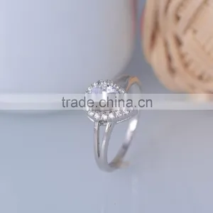 Fashion 925 Sterling Silver Ring Heart Shaped AAA Zircon Pave Setting Ring thumbnail-3