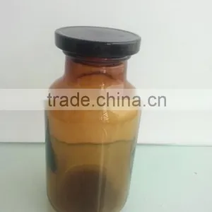 500ml Antique Apothecary Jar Amber With Seal Lid , Glass Jar With Lid thumbnail-1
