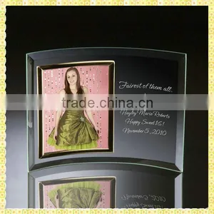 New Design Arc Crystal Glass Photo Frame For Business Cooperation Gifts thumbnail-1