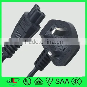UK BS Moulded Plug 13A 3 Prong Electric Plug VDE Power Cord and C5 Plug thumbnail-1