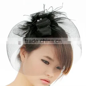 MYLOVE Black Wedding Veil Fascinator Mini Top Hat MLSM013 thumbnail-1