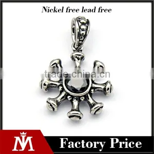 Wholesale Fashion Jewelry High Quality Rudder Pendant Casting Black Stone Biker Pendant Jewelry thumbnail-1