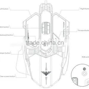 the Latest Illuminated Metal Frame Drivers Usb Optical Computer Gaming Mouse thumbnail-6