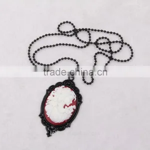 Fashion Jewelry Necklace Steampunk Necklace Beauty Silhouette Black Cameo Pendant 2015 New Party Dress Made in China Yiwu thumbnail-3