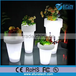Remote Control Plastic Lighted Outdoor Decorating Rgb Color Changing Solar Led Flower Pot thumbnail-4