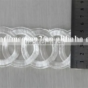 Good Sale Circle Pattern Silk White Polyester Embroidery Lace for Clothing thumbnail-6