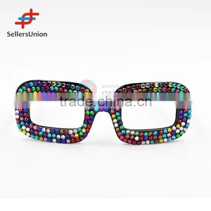 2017 Hottest Sale No.1 Yiwu Export Commission Agent Colorful Diamante Eye Glasses/party Glasses thumbnail-1