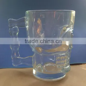 500ml Skull Glass Mug With Handle thumbnail-2