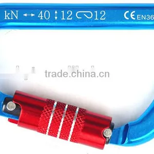 D Shape Automatic Aluminum Safety Locking Carabiner thumbnail-1