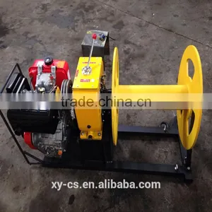 3T Gasoline Wire Rope Pulling Winch Wire Take up and Stringing Machine thumbnail-4