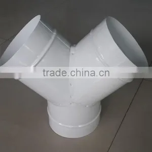 Greenhouse Air Ventilation System Galvanized Steel Y Tee 3-way Round Connector for Spiral Hose Duct Fittings thumbnail-4