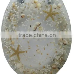 Beach/Sand/Shell Polyresin Toilet Seat,Lucite Toilet Seat,Resin Toilet Seats, 18" Size thumbnail-3