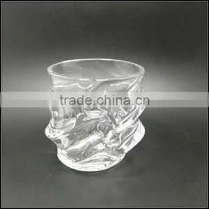 12 oz High White Unique Glass Candle Holder thumbnail-4