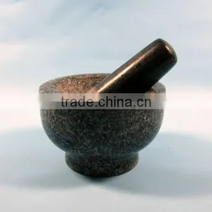 Polised Granite Mortar and Pestle With Unique Design thumbnail-4