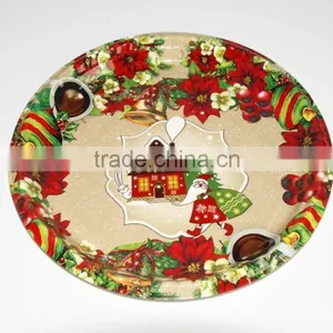 Wholesale Cheap Christmas Round Plate thumbnail-3