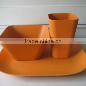 Homewares Restaurant ECO Friendly BIO Customized Bamboo Fiber Plates thumbnail-1