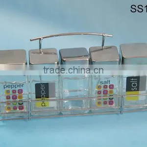 China 5 Pcs Glass Spice Jar Salt and Pepper Bottle Wedding Favors thumbnail-1