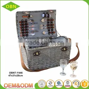 Wholesale High Quality Cheap Luxury Wicker Personalized Disposable Empty Mini Picnic Basket thumbnail-1