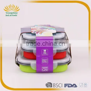 Silicone Collapsible Biodegradable Lunch Box thumbnail-1