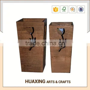 Antique Design Rustic Handmade Wooden Flower Pot thumbnail-4