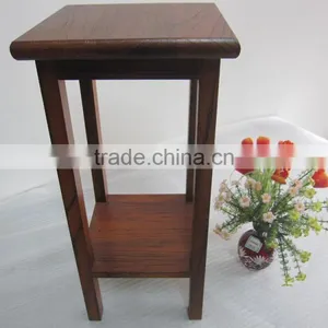 Wholesale Wooden Two Layers Wooden Garden Flower Shelf thumbnail-1